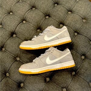 Special Edition Orange Label Wolf Grey Gum Nike Dunks SB, Size 9 (w), 7.5 (m)